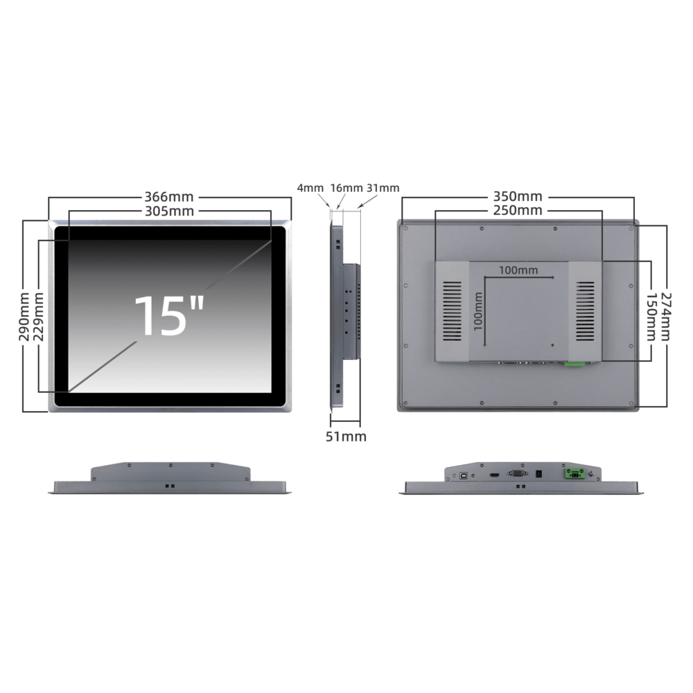 15寸壁挂式工业显示器 SCD-A150SG - 图片 5