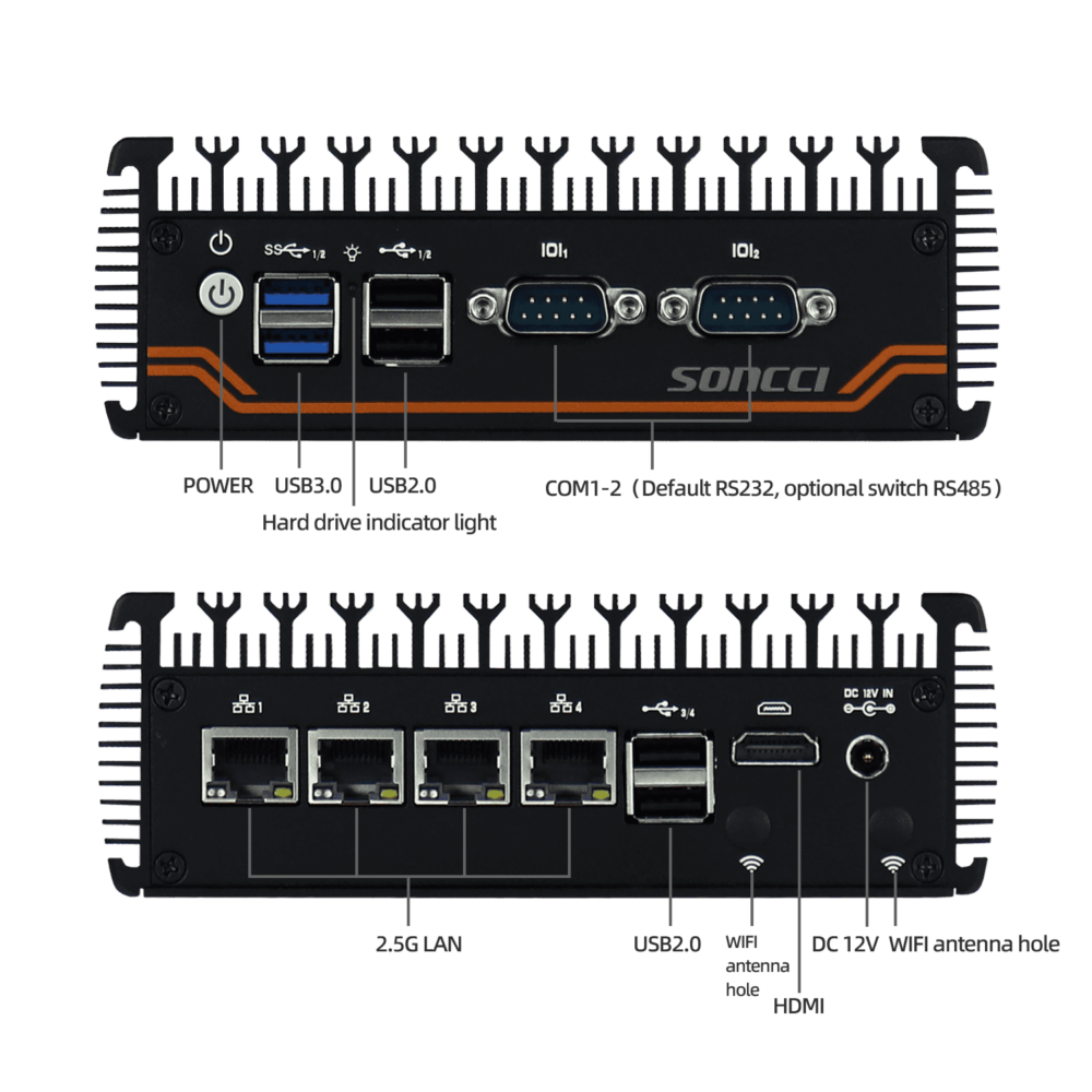 2.5G四网口软路由迷你工控机 SCI-S4060 - 图片 9