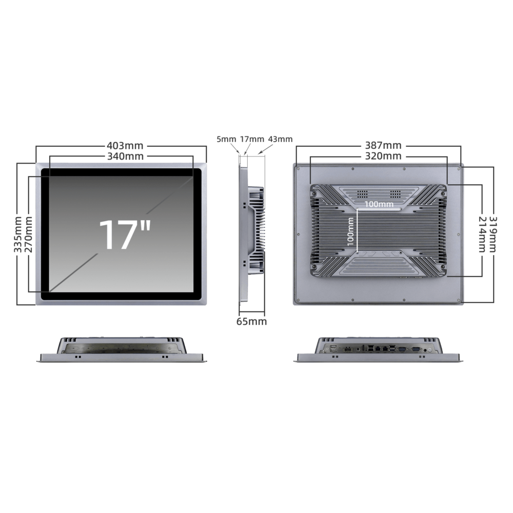 17寸无风扇触摸屏工业一体机 SCP-K170SR - 图片 8