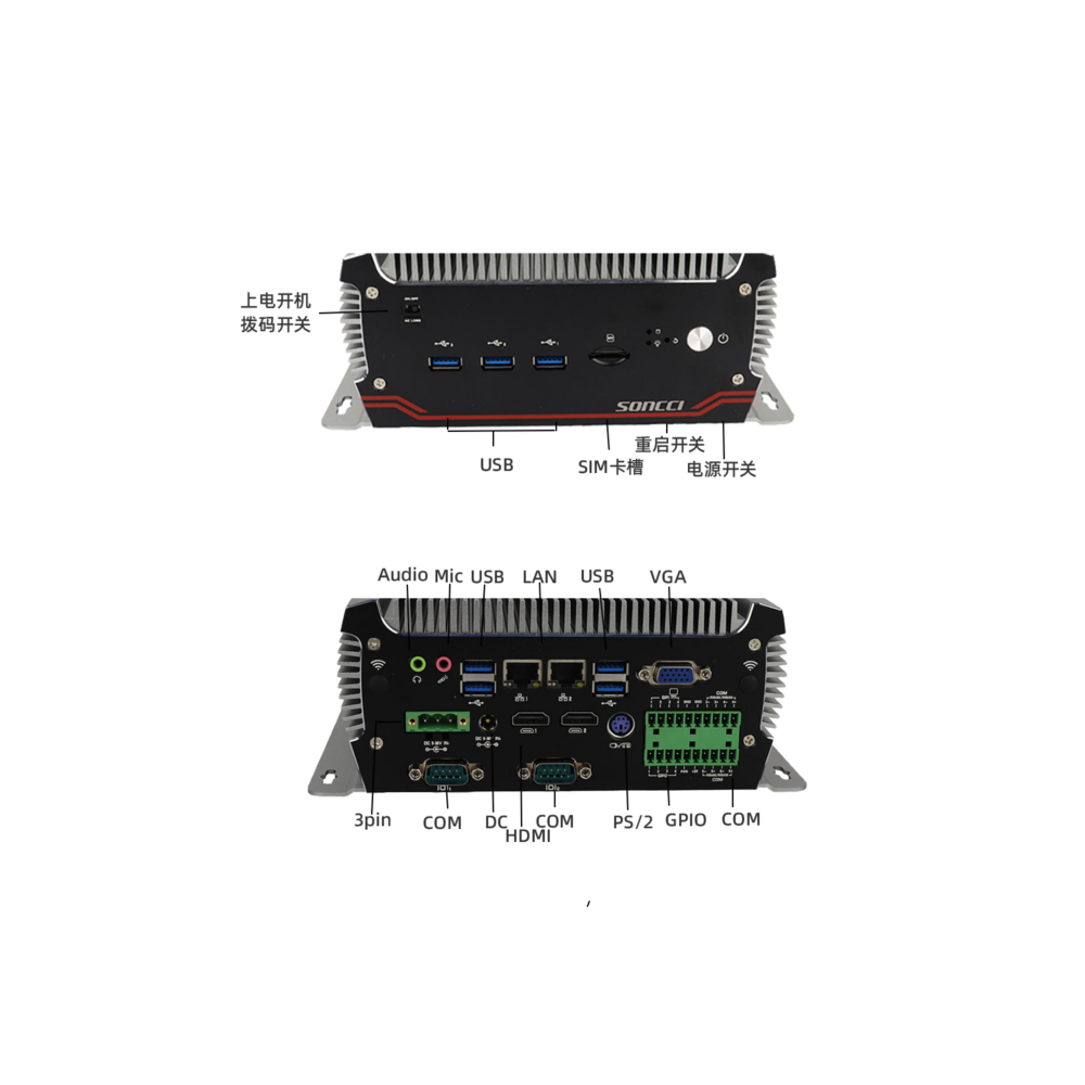 双HDMI三显宽压无风扇嵌入式工控机 SCI-S4000H2 - 图片 7
